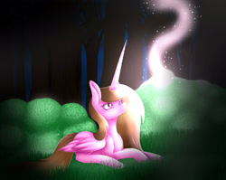 Size: 2741x2187 | Tagged: safe, artist:maneblue, derpibooru import, oc, oc only, alicorn, pony, alicorn oc, female, horn, lying down, mare, outdoors, prone, solo, wings