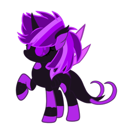 Size: 1200x1200 | Tagged: safe, artist:galeemlightseraphim, derpibooru import, oc, oc only, changeling, pony, changeling oc, coat markings, purple changeling, raised hoof, raised leg, simple background, socks (coat marking), solo, transparent background