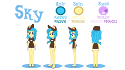 Size: 7111x4000 | Tagged: safe, artist:cloppy hooves, oc, oc only, oc:sky lane, equestria girls, model sheet