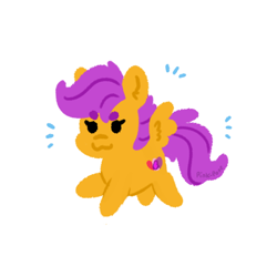 Size: 600x600 | Tagged: safe, artist:pink-pone, derpibooru import, scootaloo, pegasus, pony, :3, cute, cutealoo, female, filly, foal, simple background, smol, solo, tiny, white background