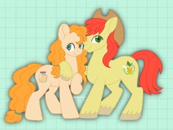 Size: 2048x1536 | Tagged: safe, artist:beashay, derpibooru import, bright mac, pear butter, earth pony, pony, brightbutter, cowboy hat, februpony, female, freckles, hat, male, mare, shipping, stallion, stetson, straight