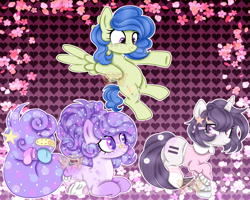 Size: 1280x1024 | Tagged: safe, artist:sadicachanovrd, artist:xochicoatlyoliztli, derpibooru import, oc, oc only, earth pony, pegasus, pony, unicorn, advertisement, commission, digital art