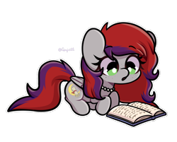 Size: 1352x1086 | Tagged: safe, derpibooru import, oc, oc only, oc:evening prose, pegasus, pony, book, female, freckles, jewelry, mare, necklace, pearl necklace, reading, simple background, transparent background