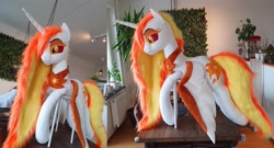 Size: 5176x2792 | Tagged: safe, artist:epicrainbowcrafts, derpibooru import, daybreaker, pony, irl, life size, photo, plushie, solo