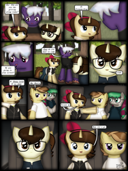 Size: 1750x2333 | Tagged: safe, artist:99999999000, derpibooru import, oc, oc only, oc:firearm king, oc:li anna, oc:mar baolin, oc:zhang cathy, earth pony, pony, unicorn, comic:nice to meet you, clothes, comic, female, tree