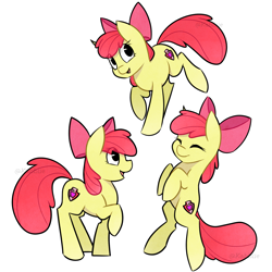 Size: 2795x2795 | Tagged: safe, artist:kabbiie, derpibooru import, apple bloom, earth pony, pony, adorabloom, apple bloom's bow, bow, cute, eyes closed, female, filly, foal, hair bow, high res, multeity, open mouth, open smile, simple background, smiling, sticker, sticker set, white background