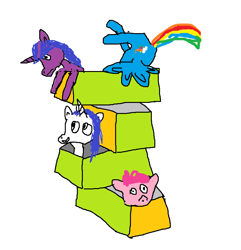 Size: 762x792 | Tagged: safe, derpibooru import, pinkie pie, rainbow dash, rarity, twilight sparkle, 1000 hours in ms paint, box