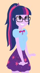 Size: 2778x5000 | Tagged: safe, artist:egor418, derpibooru import, sci-twi, twilight sparkle, better together, equestria girls, female, glasses, simple background, solo