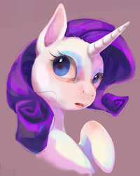 Size: 1334x1667 | Tagged: safe, artist:baccizoof, derpibooru import, rarity, pony, unicorn, bust, female, mare, solo