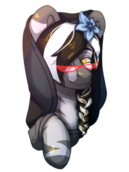 Size: 1500x2000 | Tagged: safe, artist:lazymishel, derpibooru import, oc, oc only, oc:sweet shine, hybrid, zony, fallout equestria, balefire blues, clothes, female, glasses, hood, mare, poison joke, ponytail, shaman, simple background, solo, transparent background