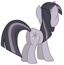 Size: 3603x3654 | Tagged: safe, anonymous artist, artist:estories, derpibooru import, edit, twilight sparkle, unicorn twilight, pony, unicorn, butt, discorded, discorded twilight, female, high res, mare, plot, simple background, solo, transparent background, vector