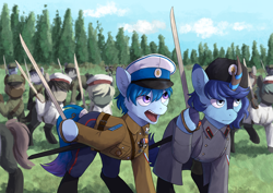 Size: 2354x1671 | Tagged: safe, derpibooru import, oc, earth pony, pony, clothes, military, military uniform, russia, russian civil war, russian empire, saber, sword, uniform, weapon, white army
