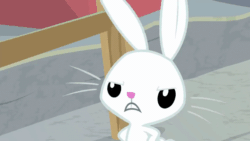 Size: 1280x720 | Tagged: safe, derpibooru import, screencap, angel bunny, angel, rabbit, season 9, she talks to angel, angry, animal, animated, close-up, expressions, gif, gritted teeth, male, sad, solo