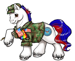 Size: 1100x900 | Tagged: source needed, safe, artist:kinked, derpibooru import, oc, oc only, earth pony, g1, american flag, lgbt, male, military, pride, pride flag, simple background, united states, white background