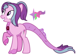 Size: 1280x939 | Tagged: safe, artist:venomtwt-artistowo, derpibooru import, oc, hybrid, female, magical lesbian spawn, offspring, parent:aria blaze, parent:starlight glimmer, simple background, solo, transparent background