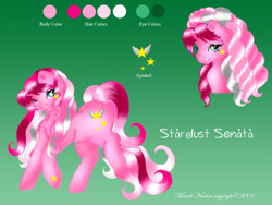 Size: 1024x768 | Tagged: safe, artist:sassylilpanda, derpibooru import, oc, oc only, oc:stardust sonata, unicorn, g1, 2006, female, reference sheet