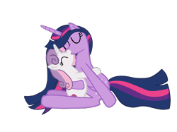 Size: 2732x2048 | Tagged: safe, artist:turnaboutart, derpibooru import, princess twilight 2.0, sweetie belle, twilight sparkle, twilight sparkle (alicorn), alicorn, unicorn, the last problem, female, kissing, lesbian, missing accessory, older, older sweetie belle, older twilight, shipping, simple background, transparent background, twibelle