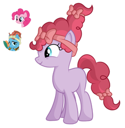 Size: 1280x1306 | Tagged: safe, artist:tenderrain-art, derpibooru import, meadowbrook, pinkie pie, oc, earth pony, pony, female, magical lesbian spawn, mare, offspring, parent:meadowbrook, parent:pinkie pie, simple background, transparent background