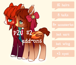 Size: 1234x1048 | Tagged: safe, artist:miioko, derpibooru import, oc, oc only, bat pony, pony, base used, bat pony oc, bat wings, bow, colored hooves, duo, hair bow, wings