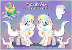 Size: 1280x882 | Tagged: safe, artist:starember, derpibooru import, oc, oc:scribbles, pony, augmented, augmented tail, female, reference sheet, solo, tail