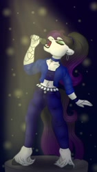 Size: 720x1280 | Tagged: safe, artist:teonnakatztkgs, derpibooru import, oc, oc only, anthro, earth pony, unguligrade anthro, choker, clothes, ear piercing, earring, earth pony oc, female, jewelry, microphone, open mouth, piercing, singing