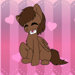 Size: 720x719 | Tagged: safe, artist:bluemoondancer, derpibooru import, oc, oc:mazz, pegasus, pony, animated, commission, cute, dancing, folded wings, heart, holiday, letter, male, shaking, sitting, solo, stallion, valentine, valentine's day, wings