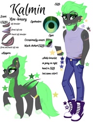 Size: 1150x1500 | Tagged: safe, artist:teonnakatztkgs, derpibooru import, oc, oc only, bat pony, pony, equestria girls, bat pony oc, bat wings, beard, clothes, duo, ear piercing, equestria girls-ified, facial hair, makeup, male, pants, piercing, raised hoof, raised leg, reference sheet, simple background, white background, wings