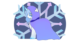 Size: 1024x572 | Tagged: safe, artist:schumette14, derpibooru import, oc, oc only, oc:snowflake, alternate universe, blind, ice, magic, multiverse, next generation, simple background, snow, solo, transparent background