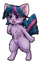 Size: 720x1124 | Tagged: safe, artist:namaenonaipony, derpibooru import, twilight sparkle, cat, catified, cheek fluff, chest fluff, ear fluff, ears, simple background, solo, species swap, twilight cat, white background