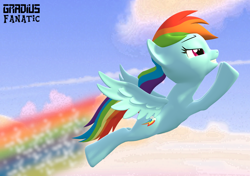 Size: 2720x1920 | Tagged: safe, artist:gradiusfanatic, derpibooru import, rainbow dash, pegasus, pony, 3d, female, flying, source filmmaker