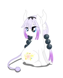 Size: 972x1200 | Tagged: safe, artist:namaenonaipony, derpibooru import, earth pony, pony, anime, kanna kamui, kobayashi-san chi no maid dragon, miss kobayashi's dragon maid, ponified, simple background, solo, white background