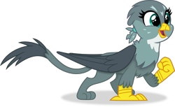 Size: 6260x3831 | Tagged: safe, artist:anime-equestria, derpibooru import, gabby, griffon, happy, simple background, transparent background, vector, wings