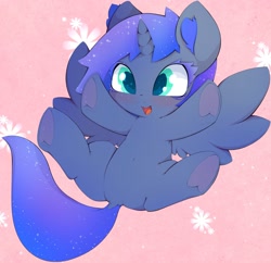 Size: 1800x1741 | Tagged: safe, artist:zokkili, derpibooru import, princess luna, alicorn, pony, colored eyelashes, cute, female, filly, foal, frog (hoof), lunabetes, solo, underhoof, woona, younger