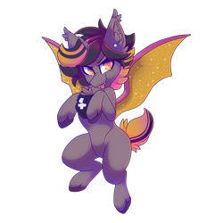 Size: 2000x2000 | Tagged: safe, artist:star-theft, derpibooru import, oc, alicorn, bat pony, bat pony alicorn, pony, bat wings, ear fluff, ears, fangs, horn, simple background, solo, tongue, tongue out, transparent background, unshorn fetlocks, wings