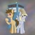 Size: 900x900 | Tagged: safe, alternate version, artist:zokkili, derpibooru import, derpy hooves, doctor whooves, earth pony, pegasus, pony, 3d glasses, adorkable, cute, derpabetes, doctor who, dork, duo, jewelry, necklace, necktie, paper bag, ponified, sonic screwdriver, tardis, tenth doctor, the doctor