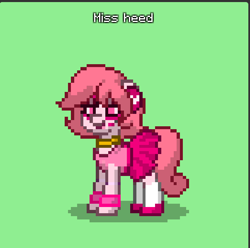 Size: 603x599 | Tagged: safe, derpibooru import, pony, female, green background, pony town, simple background, solo, villainous