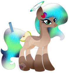 Size: 1280x1357 | Tagged: safe, artist:pure-blue-heart, derpibooru import, oc, original species, pony, adoptable, closed species, cocktail colt, female, mare, obtrusive watermark, simple background, solo, transparent background, watermark