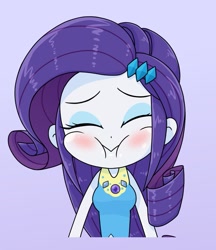 Size: 833x962 | Tagged: safe, artist:batipin, derpibooru import, rarity, equestria girls, blushing, cute, eyes closed, holding breath, raribetes, solo