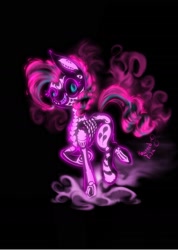 Size: 1170x1644 | Tagged: safe, artist:hauntedtuba, derpibooru import, pinkie pie, earth pony, pony, black background, simple background, solo, x-ray