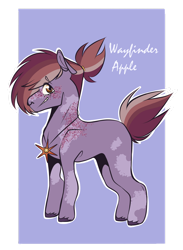 Size: 1280x1748 | Tagged: safe, artist:silagekiddz, derpibooru import, oc, oc only, oc:wayfinder apple, earth pony, pony, female, freckles, jewelry, mare, necklace, offspring, parent:big macintosh, parent:rainbow dash, parents:rainbowmac, solo, teenager