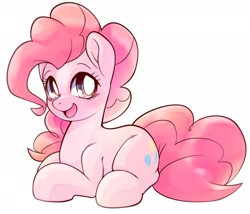 Size: 2048x1752 | Tagged: safe, artist:kurogewapony, derpibooru import, pinkie pie, earth pony, pony, blushing, cute, diapinkes, female, happy, looking at you, mare, open mouth, open smile, simple background, smiling, smiling at you, solo, white background