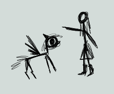 Size: 226x187 | Tagged: source needed, useless source url, safe, artist:anonymous, ponerpics import, human, pegasus, pony, aggie.io, cave drawing, monochrome, simple background, stick figure
