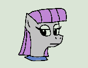 Size: 175x136 | Tagged: safe, artist:anonymous, ponerpics import, maud pie, earth pony, pony, aggie.io, bust, clothes, female, lowres, mare, portrait, simple background, solo