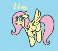 Size: 191x168 | Tagged: safe, artist:ahorseofcourse, ponerpics import, fluttershy, pegasus, pony, aggie.io, dialogue, female, flying, frown, looking up, mare, raised hoof, raised leg, solo, spread wings, wings