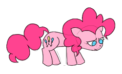Size: 338x206 | Tagged: safe, artist:anonymous, ponerpics import, pinkie pie, earth pony, pony, /pnk/, aggie.io, ears, female, floppy ears, mare, sad, simple background, solo