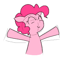 Size: 227x201 | Tagged: safe, artist:anonymous, ponerpics import, pinkie pie, earth pony, pony, /pnk/, aggie.io, ears, eyes closed, female, floppy ears, happy, mare, open arms, simple background, smiling, solo