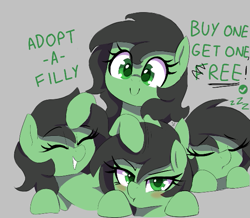 Size: 597x520 | Tagged: artist needed, source needed, safe, derpibooru import, ponerpics import, oc, oc:anon filly, earth pony, pony, :t, adoption, aggie.io, blushing, c:, cute, eyes closed, female, filly, foal, free, gray background, grin, happy, looking at you, lying down, mare, multeity, ocbetes, onomatopoeia, pouting, prone, reeee, simple background, sleeping, smiling, smiling at you, sound effects, text, zzz