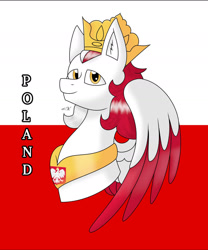 Size: 1280x1536 | Tagged: safe, artist:hiroultimate, derpibooru import, oc, pony, flag, nation ponies, poland, ponified, solo