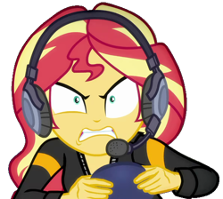 Size: 493x441 | Tagged: safe, artist:marcoequestrian98, derpibooru import, edit, edited screencap, screencap, sunset shimmer, better together, equestria girls, game stream, background removed, controller, female, gamer sunset, not a vector, psycho gamer sunset, simple background, solo, tell me what you need, transparent background