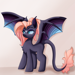 Size: 3000x3000 | Tagged: safe, artist:stargrid, derpibooru import, oc, oc only, bat pony, pony, female, simple background, solo, wings